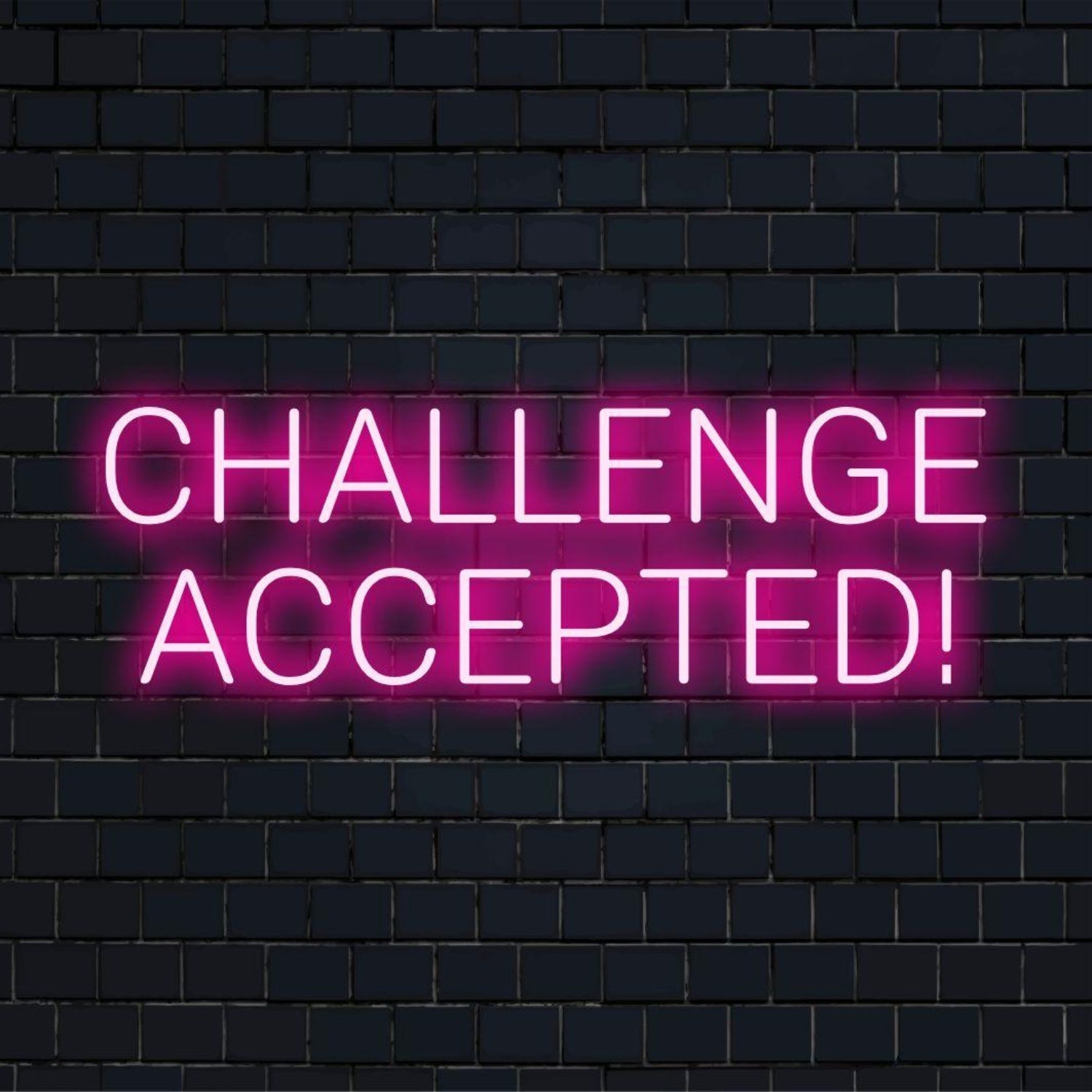 Challenge Accepted Pink Led Neon Sign For Gym Game Room Studio Decor | Shineneon