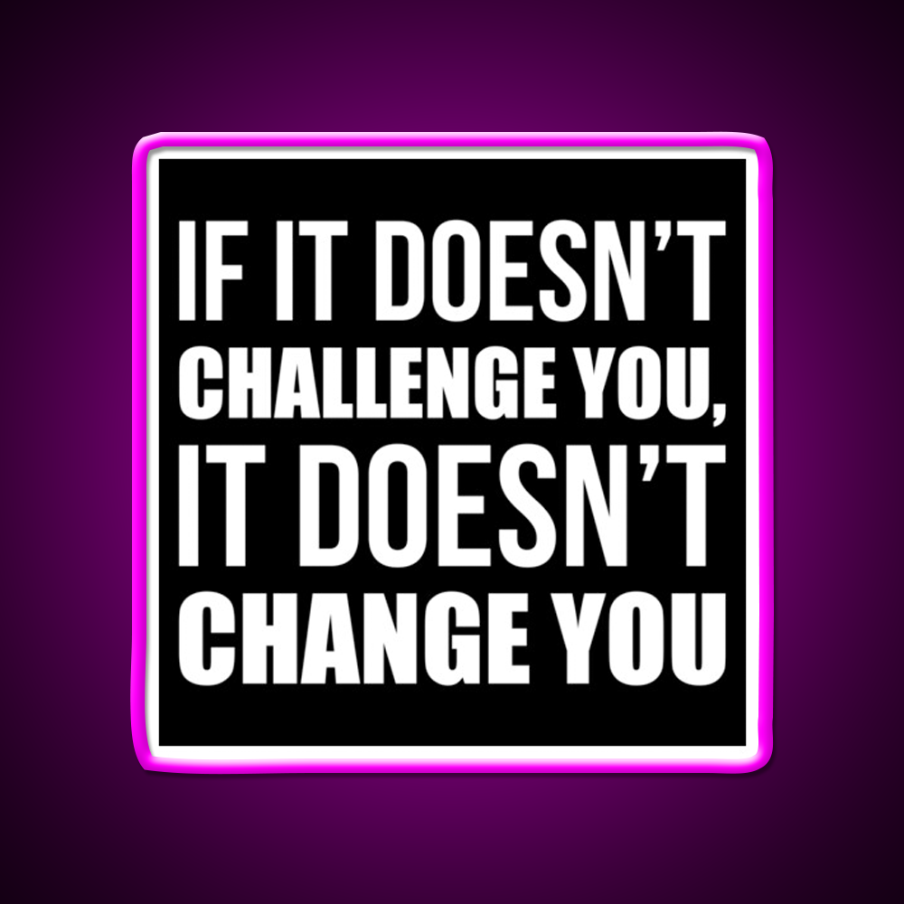 Challenge You Gym Fitness Motivational Gym Fitness Led Neon Sign Rgb Color - Neon sign mounted on wall in room