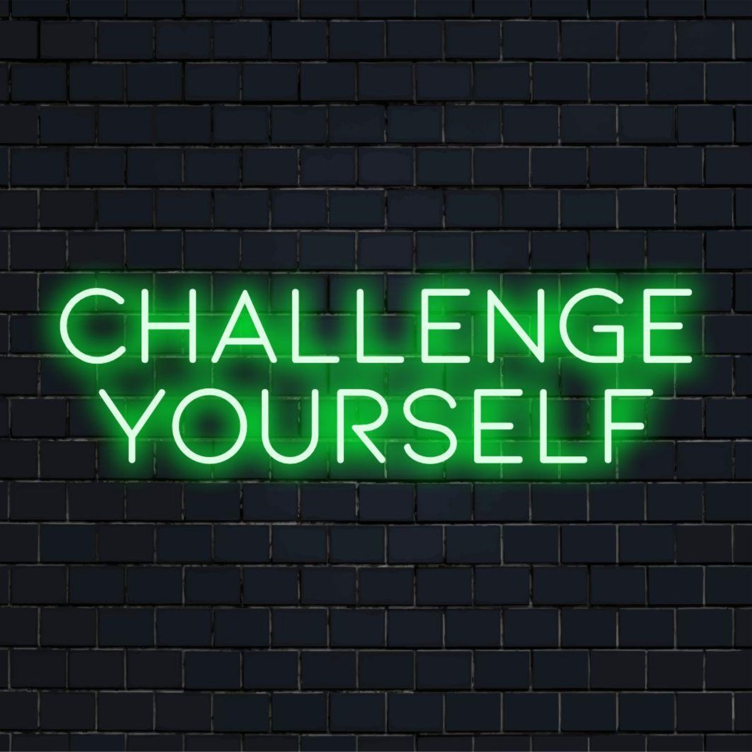 Challenge Yourself Bright Green Led Neon Sign For Gym Studio Sports Decor | Shineneon
