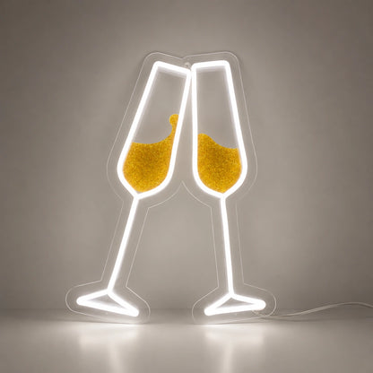 Champagne Glasses Neon Sign LED Neon Sign main product image
