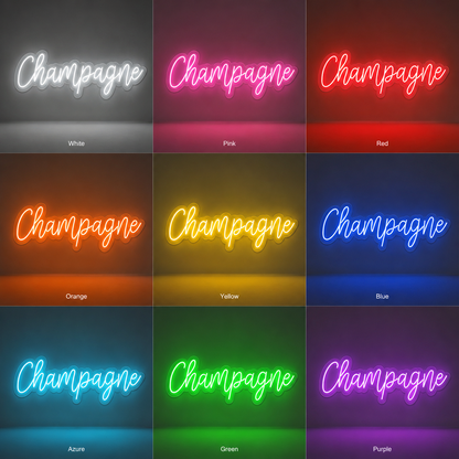 Champagne Neon Sign Wine Bar LED Neon Sign color grid
