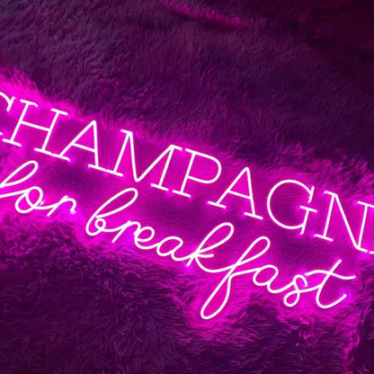 Champagne Pink Led Neon Sign With Elegant Script For Home Bar Party Decor | Shineneon