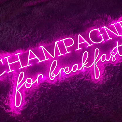 Champagne Pink Led Neon Sign With Elegant Script For Home Bar Party Decor | Shineneon