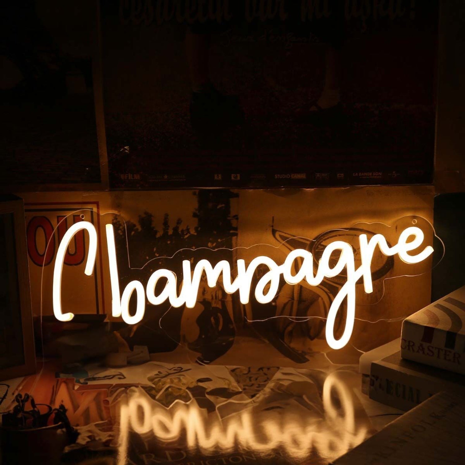 Champagne Yellow Neon Sign For Celebratory And Fun Spaces | Shineneon