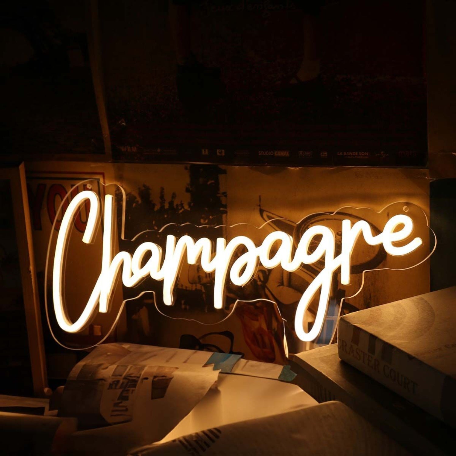 Champagne Yellow Neon Sign For Celebratory And Fun Spaces | Shineneon