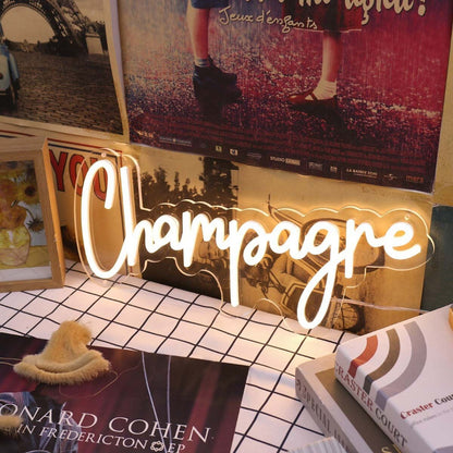 Champagne Yellow Neon Sign For Celebratory And Fun Spaces | Shineneon