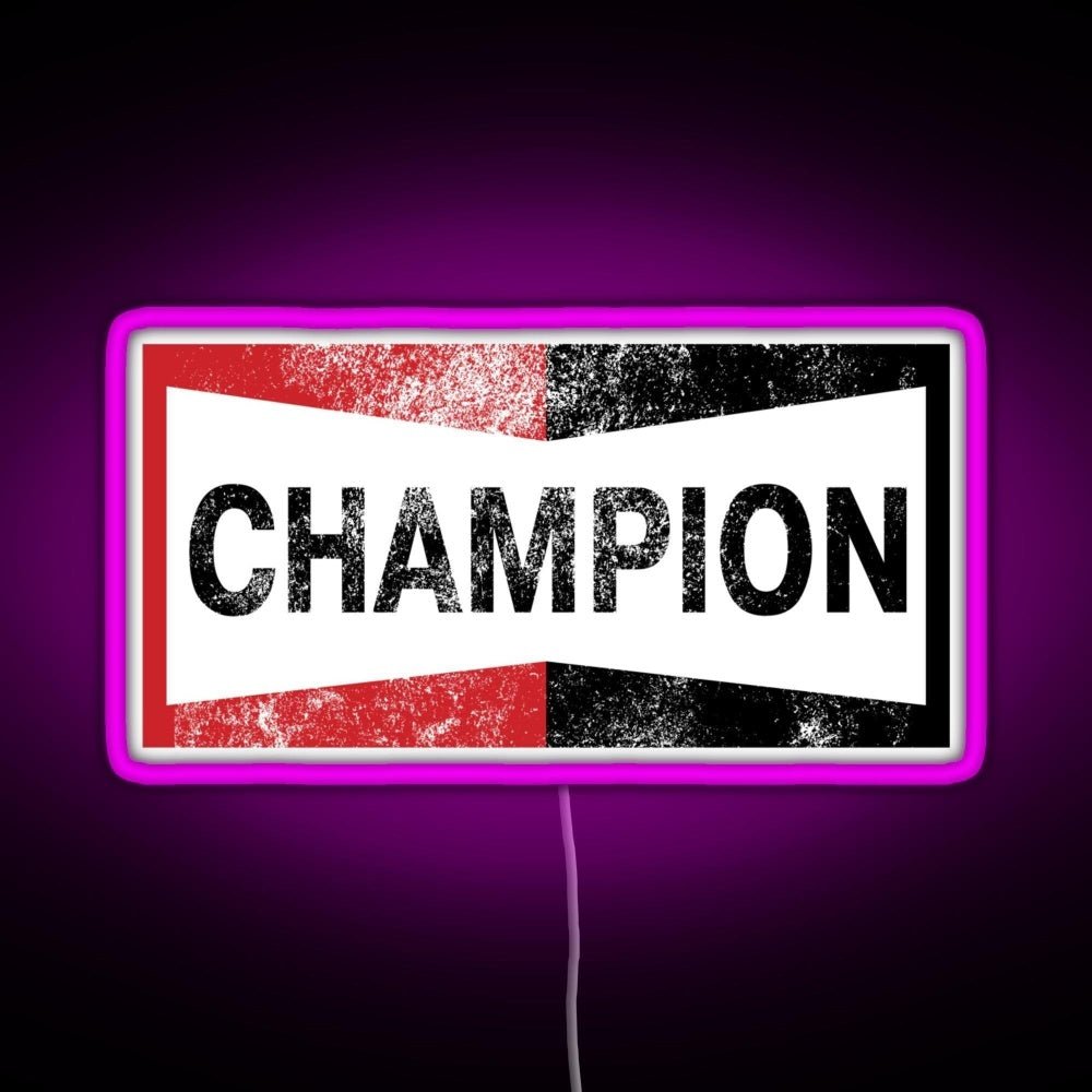 Champion Vintage Logo Rgb Led Neon Sign Pop Wall Art - Shineneon