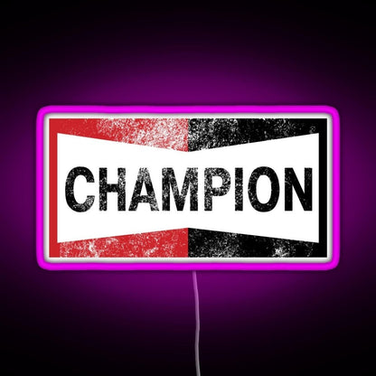 Champion Vintage Logo Rgb Led Neon Sign Pop Wall Art - Shineneon