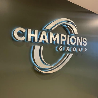 Champions Group 3D Backlit Letters Business Metal Led Sign - Shineneon
