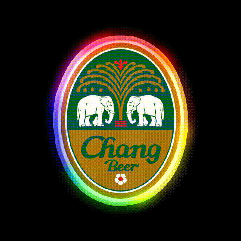 Chang Beer Bar Decor Led Neon Sign Rgb Color - LED neon sign close-up detail