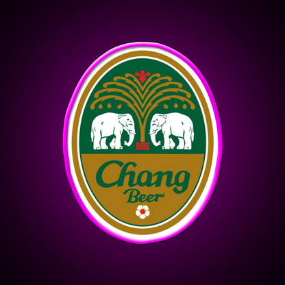 Chang Beer Bar Decor Led Neon Sign Rgb Color - Neon sign mounted on wall in room