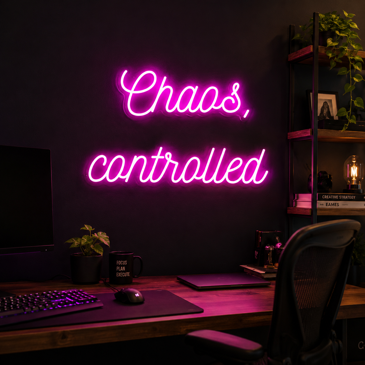 Chaos Controlled Wall Decor LED Neon Sign - 03 Real Lifestyle Scene