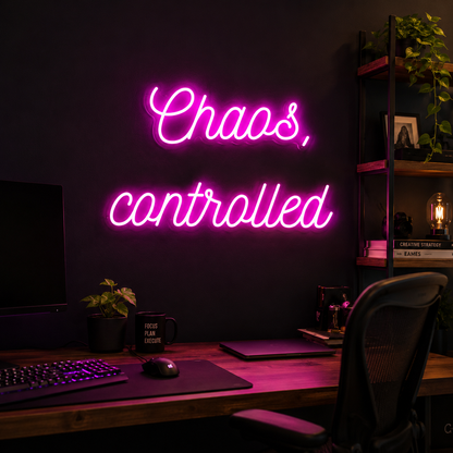 Chaos Controlled Wall Decor LED Neon Sign - 03 Real Lifestyle Scene