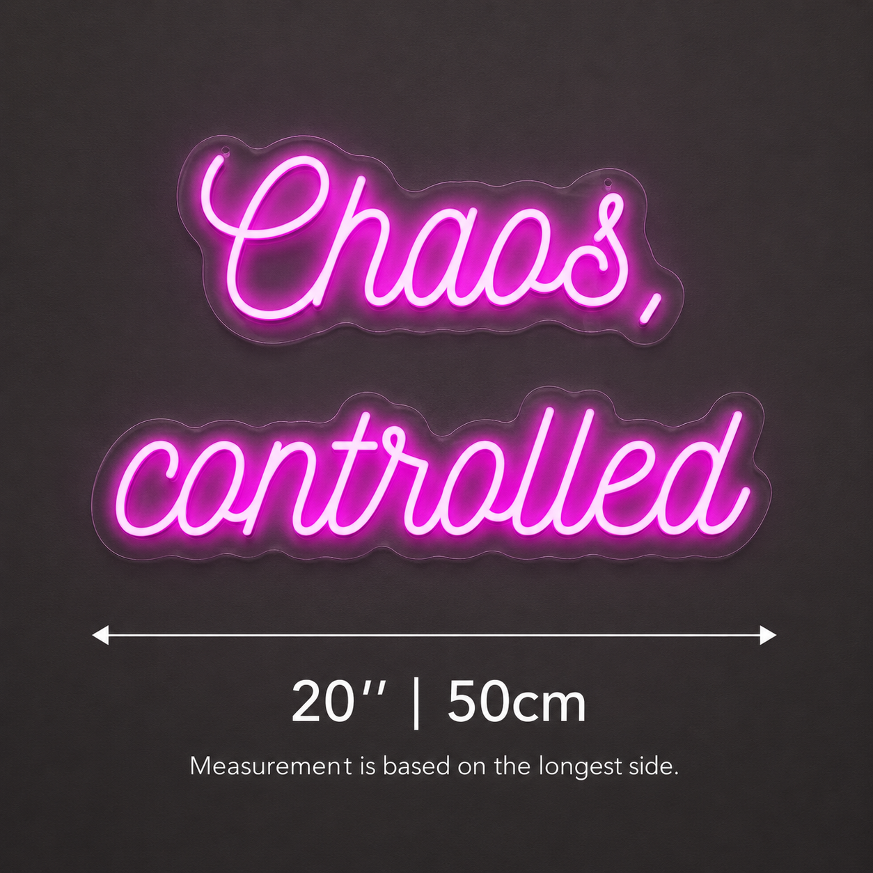 Chaos Controlled Wall Decor LED Neon Sign - 04 Size Image