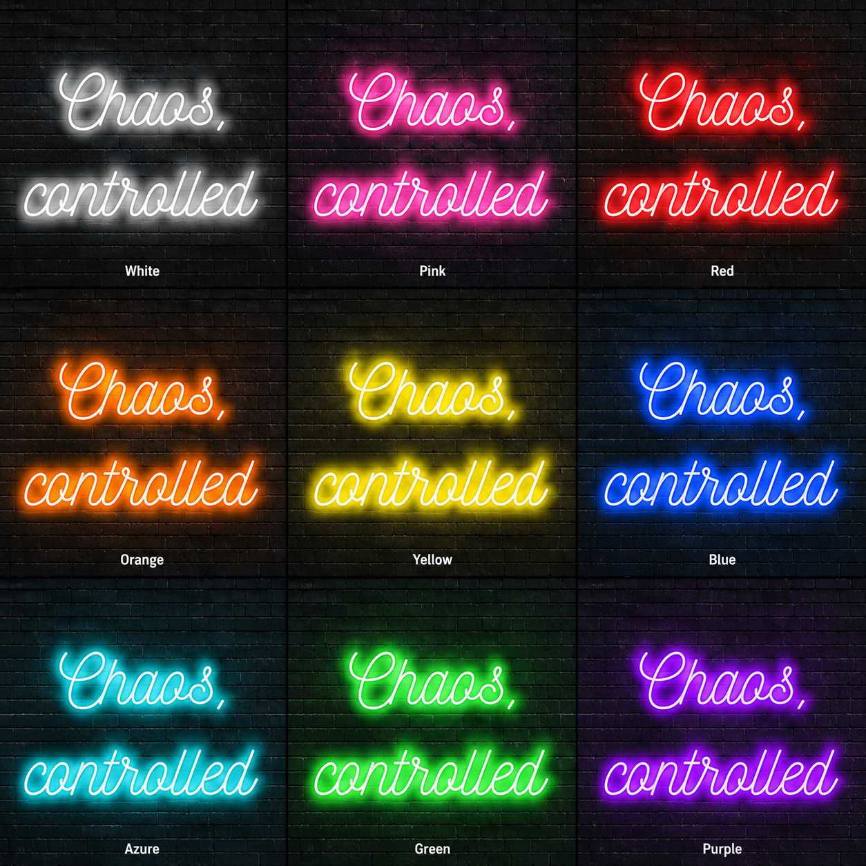 Chaos Controlled Wall Decor LED Neon Sign - 05 Color Grid