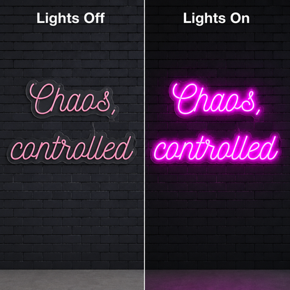 Chaos Controlled Wall Decor LED Neon Sign - 06 Day Night Comparison