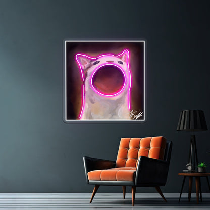 Chaotic Pop Cat Funny Design Artwork Business Neon Sign - Shineneon