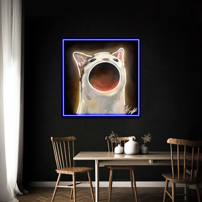 Chaotic Pop Cat Funny Design Artwork Business Neon Sign - Shineneon