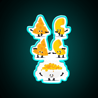 Character Fusion Mac N Cheese Snack Food Led Neon Sign Rgb Color - Shineneon
