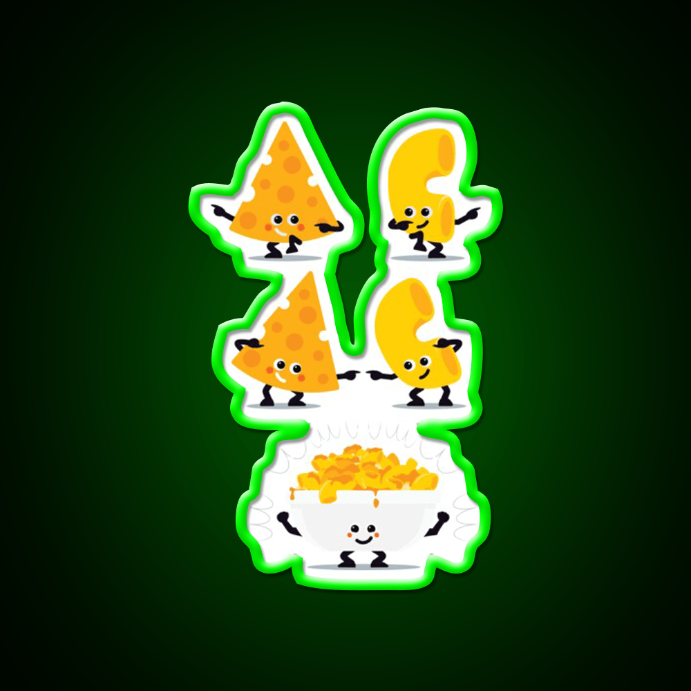 Character Fusion Mac N Cheese Snack Food Led Neon Sign Rgb Color - Shineneon