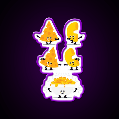 Character Fusion Mac N Cheese Snack Food Led Neon Sign Rgb Color - Shineneon