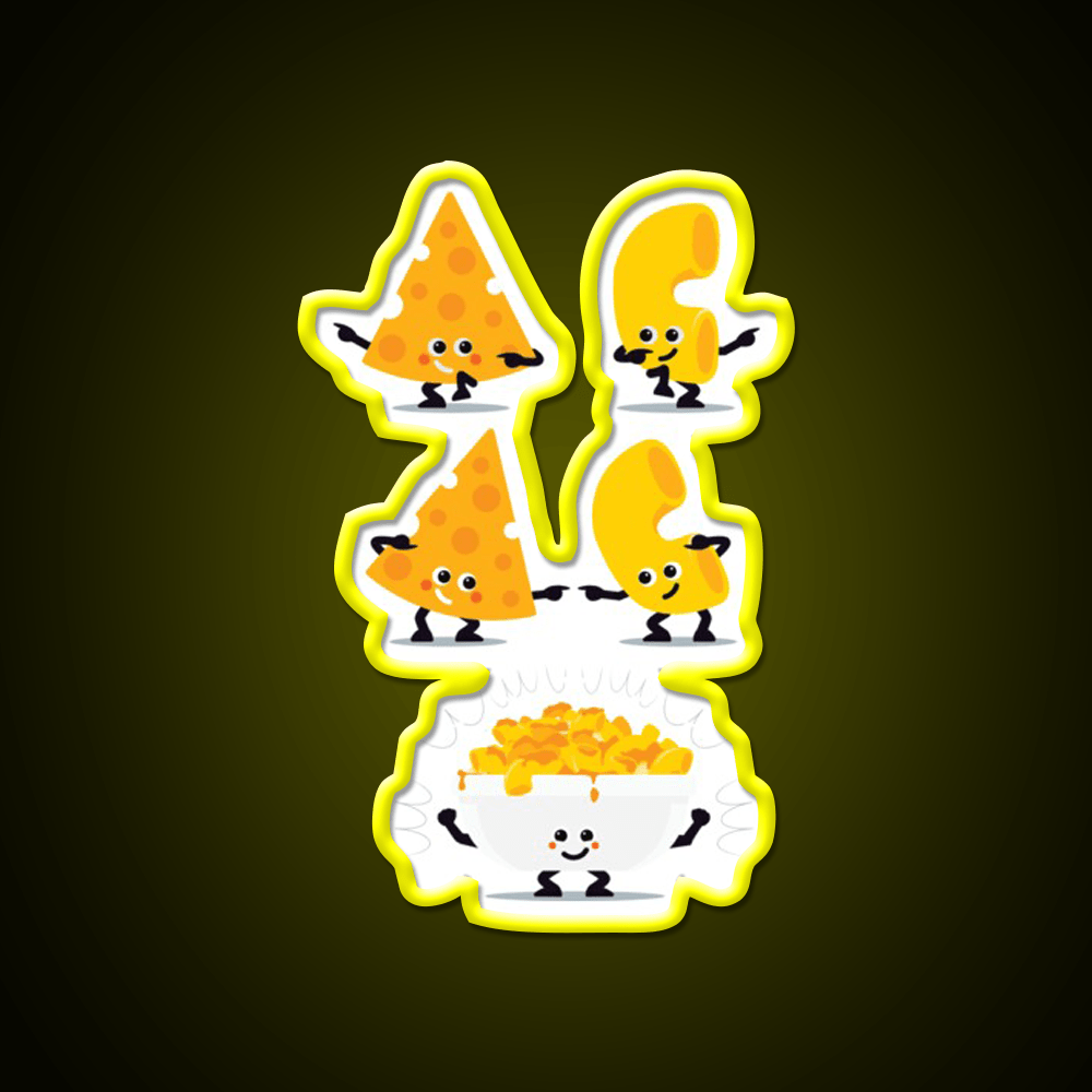 Character Fusion Mac N Cheese Snack Food Led Neon Sign Rgb Color - Shineneon