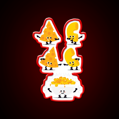 Character Fusion Mac N Cheese Snack Food Led Neon Sign Rgb Color - Shineneon