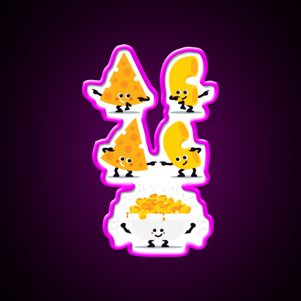 Character Fusion Mac N Cheese Snack Food Led Neon Sign Rgb Color - Shineneon