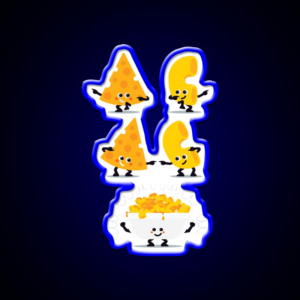 Character Fusion Mac N Cheese Snack Food Led Neon Sign Rgb Color - Shineneon
