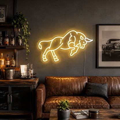 Charging Bull Neon Sign LED Neon Sign real lifestyle scene