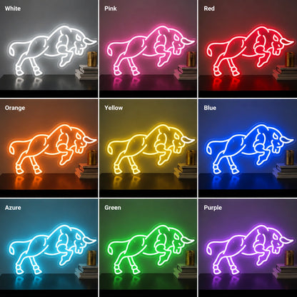 Charging Bull Neon Sign LED Neon Sign color grid