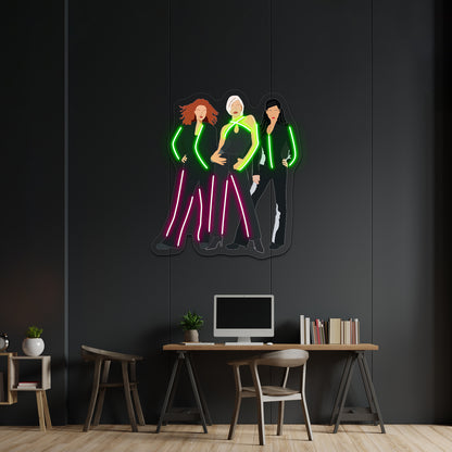 Charlies Angels Pop Artwork Business Neon Sign