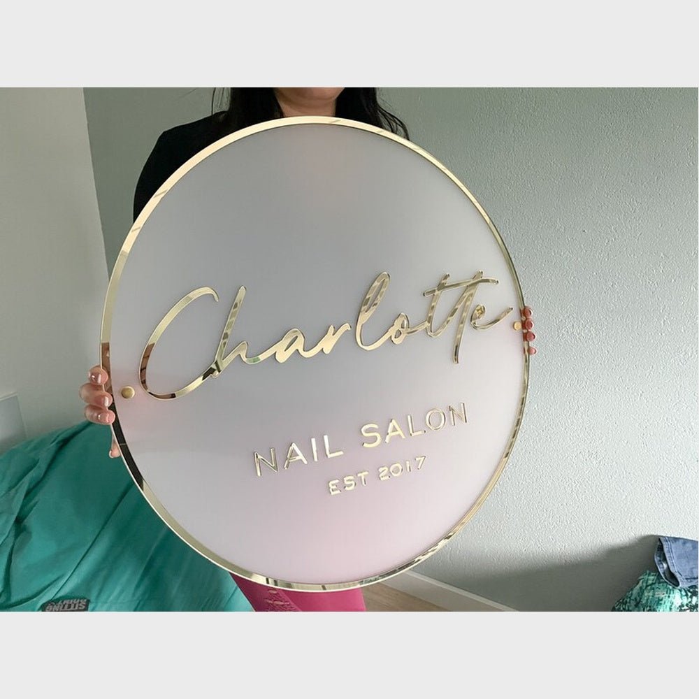 Charlotte Nail Salon Acrylic Business Logo Sign - Shineneon
