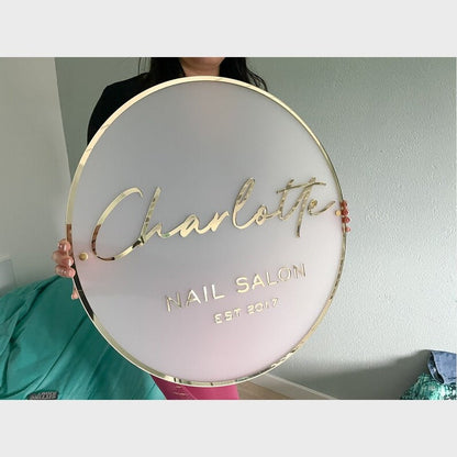 Charlotte Nail Salon Acrylic Business Logo Sign - Shineneon