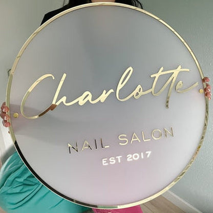 Charlotte Nail Salon Acrylic Business Logo Sign - Shineneon