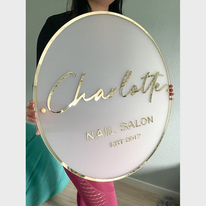 Charlotte Nail Salon Acrylic Business Logo Sign - Shineneon
