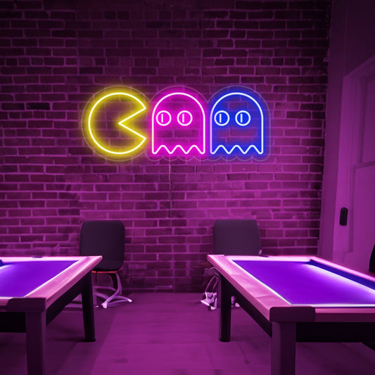 Chasing Ghosts Gamer Room Wall Art Led Neon Sign For Game Room