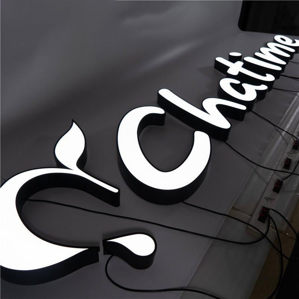 Chatime With Logo 3D Frontlit Letters Metal Led Sign - Shineneon