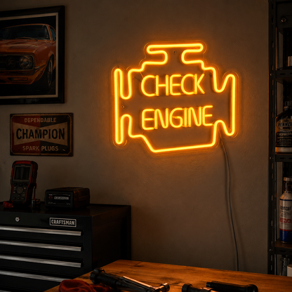 Check Engine LED Neon Sign - 03 Real Lifestyle Scene