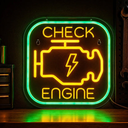Check Engine Lightning LED Neon Sign - Shineneon