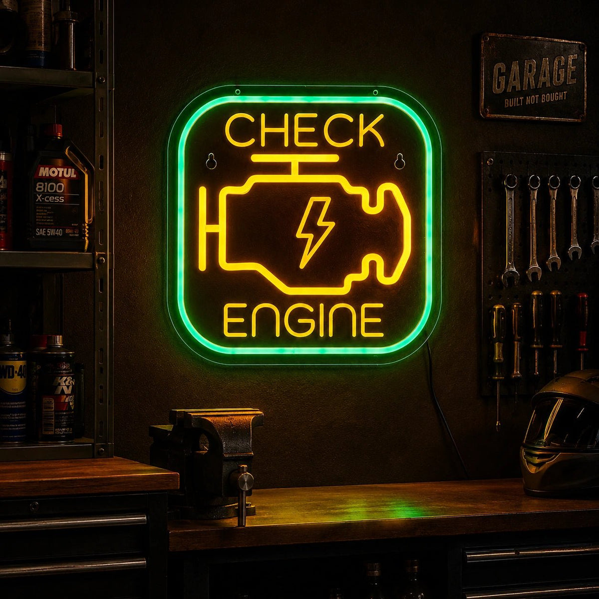 Check Engine Lightning LED Neon Sign - Shineneon