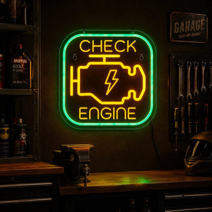 Check Engine Lightning LED Neon Sign - Shineneon