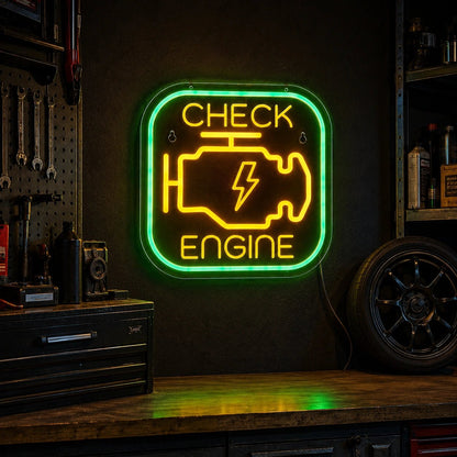 Check Engine Lightning LED Neon Sign - Shineneon