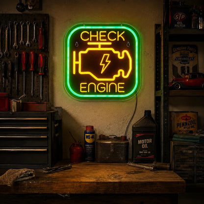 Check Engine Lightning LED Neon Sign - Shineneon