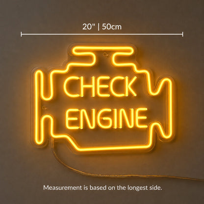 Check Engine Neon Sign Wall Art LED Neon Sign size image