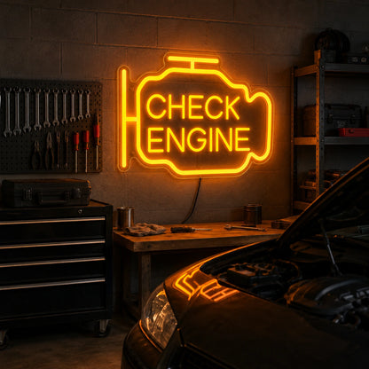Check Engine Warning Outline LED Neon Sign high-converting product image