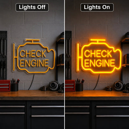 Check Engine Warning Outline LED Neon Sign - Shineneon