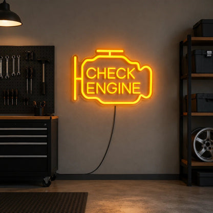 Check Engine Warning Outline LED Neon Sign - Shineneon