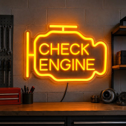 Check Engine Warning Outline LED Neon Sign - Shineneon