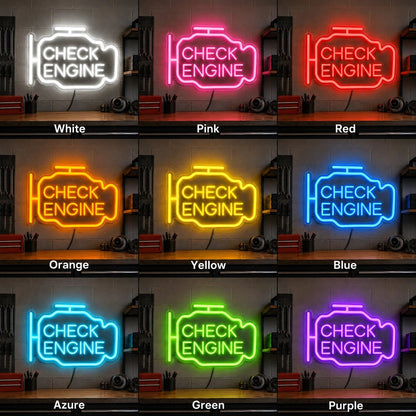 Check Engine Warning Outline LED Neon Sign - Shineneon